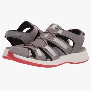Clarks solan sail flat sandals, Grey 7.5 leather and suede